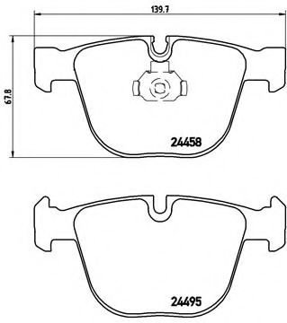 Set placute frana,frana disc BMW X6 (E71, E72) (2008 - 2014) BREMBO P 06 050 piesa NOUA