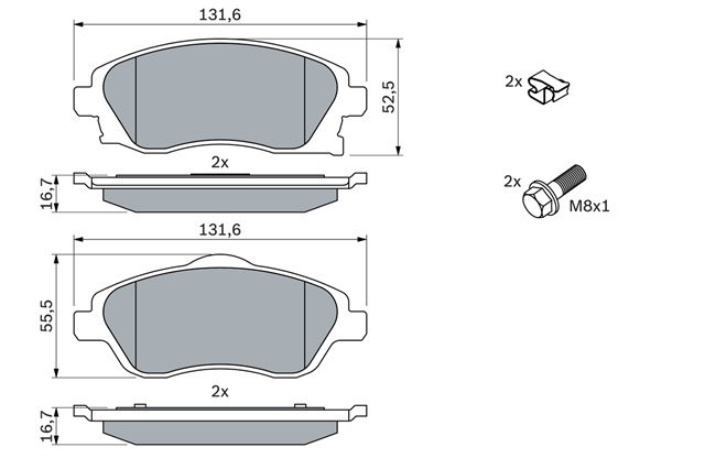 Set Placute Frana,frana Disc Bosch Saab 0 986 424 527