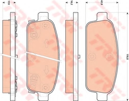 Set placute frana,frana disc CHEVROLET AVEO Hatchback (T300) (2011 - 2016) TRW GDB1844 piesa NOUA