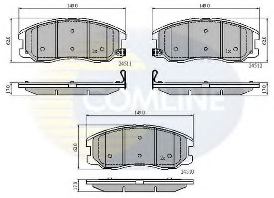 Set placute frana,frana disc CHEVROLET CAPTIVA (C100, C140) (2006 - 2016) COMLINE CBP31582 piesa NOUA