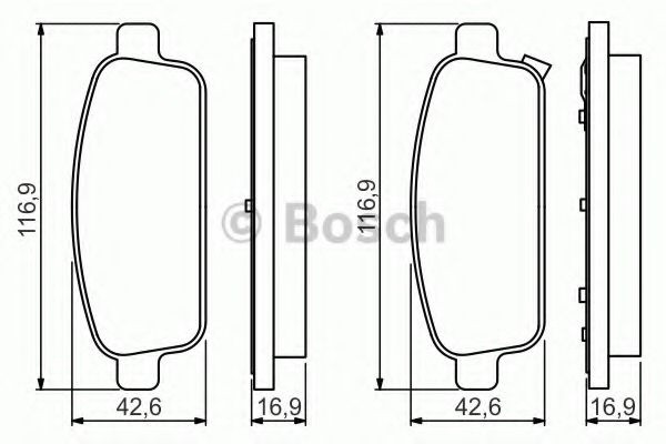 Set placute frana,frana disc CHEVROLET CRUZE (J300) (2009 - 2016) BOSCH 0 986 495 259 piesa NOUA