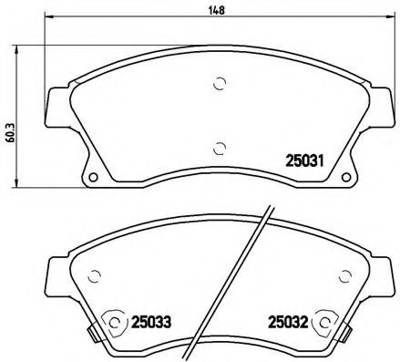 Set placute frana,frana disc CHEVROLET CRUZE Station Wagon (J308) (2012 - 2016) BREMBO P 59 076 piesa NOUA