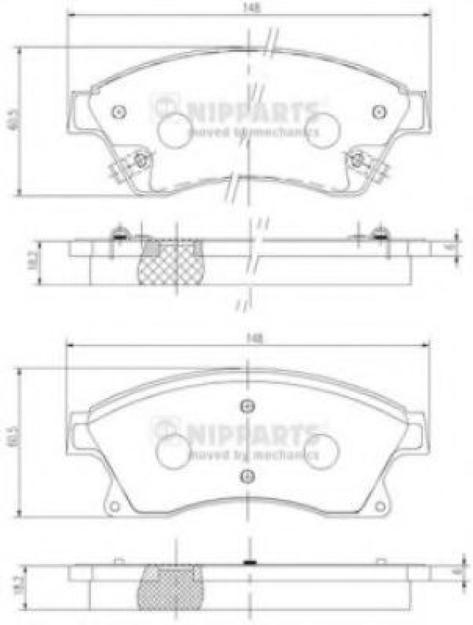 Set placute frana,frana disc CHEVROLET CRUZE Hatchback (J305) (2011 - 2016) NIPPARTS N3600914 piesa NOUA