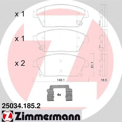 Set placute frana,frana disc CHEVROLET CRUZE Hatchback (J305) (2011 - 2016) ZIMMERMANN 25034.185.2 p...