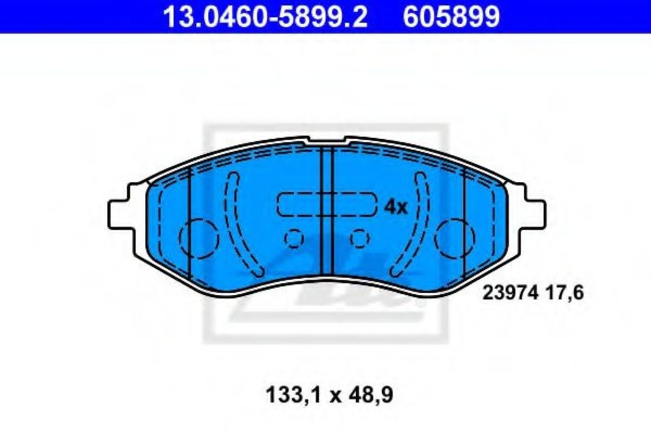 Set placute frana,frana disc CHEVROLET KALOS (2005 - 2016) ATE 13.0460-5899.2 piesa NOUA