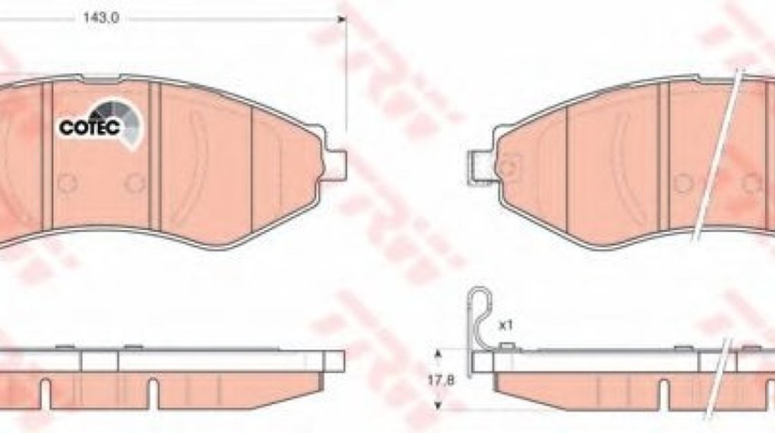 Set placute frana,frana disc CHEVROLET LACETTI (J200) (2003 - 2016) TRW GDB3347 piesa NOUA