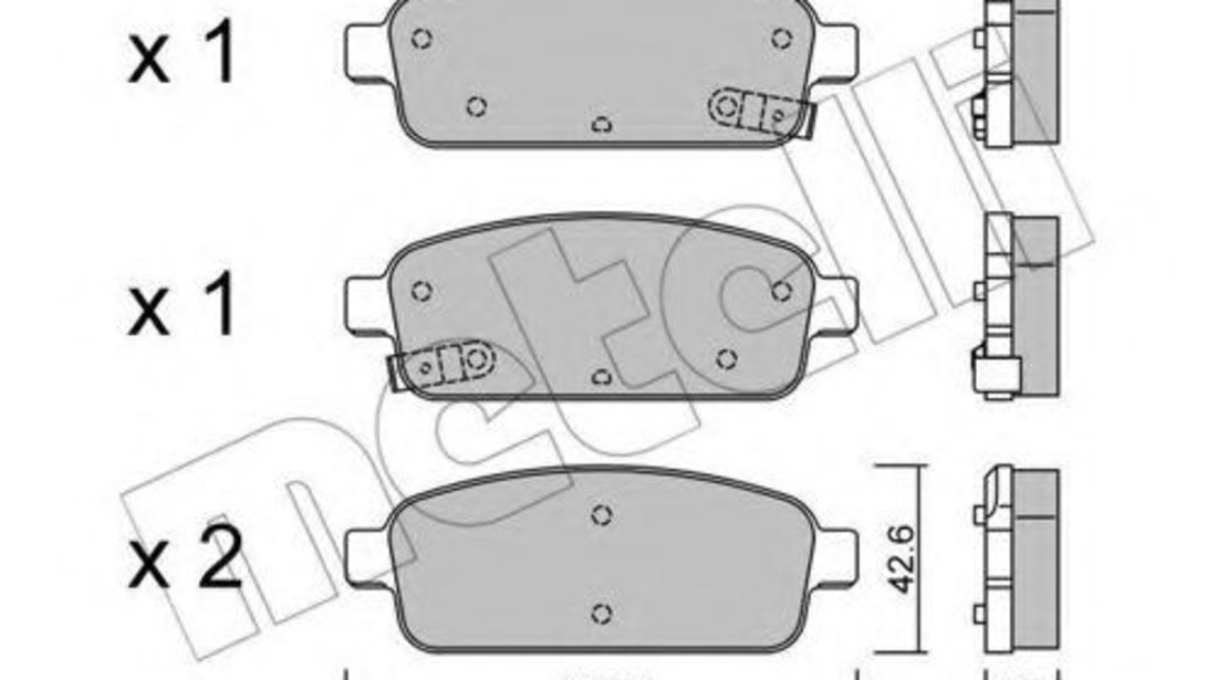 Set placute frana,frana disc CHEVROLET ORLANDO (J309) (2010 - 2016) METELLI 22-0840-0 piesa NOUA