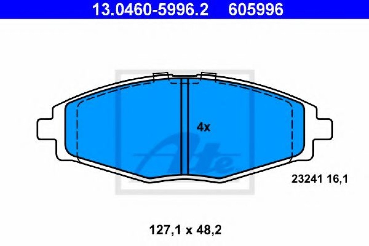 Set placute frana,frana disc CHEVROLET SPARK (2005 - 2016) ATE 13.0460-5996.2 piesa NOUA