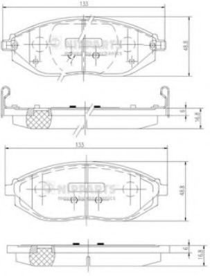 Set placute frana,frana disc CHEVROLET SPARK (M300) (2009 - 2016) NIPPARTS N3600916 piesa NOUA