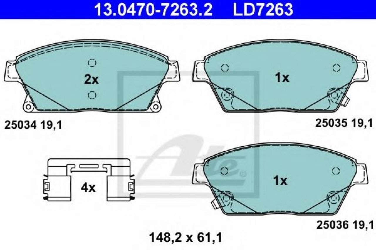 Set placute frana,frana disc CHEVROLET TRAX (2012 - 2016) ATE 13.0470-7263.2 piesa NOUA