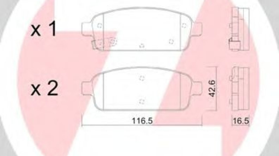 Set placute frana,frana disc CHEVROLET TRAX (2012 - 2016) ZIMMERMANN 25096.165.1 piesa NOUA