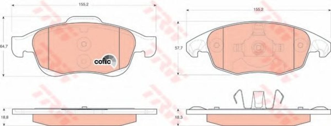 Set placute frana,frana disc CITROEN BERLINGO (MF) (1996 - 2016) TRW GDB1690 piesa NOUA