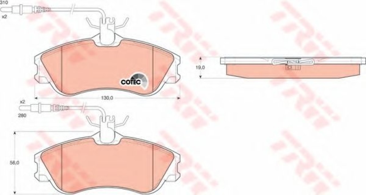 Set placute frana,frana disc CITROEN BERLINGO caroserie (M) (1996 - 2016) TRW GDB1260 piesa NOUA