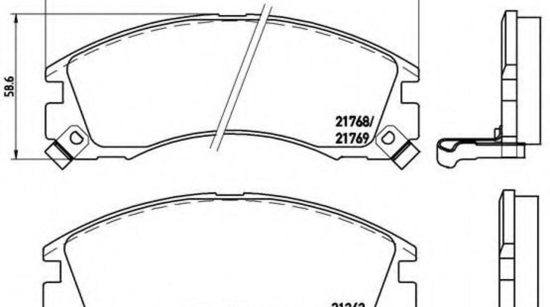 Set placute frana,frana disc CITROEN C-CROSSER (EP) (2007 - 2016) BREMBO P 54 017 piesa NOUA