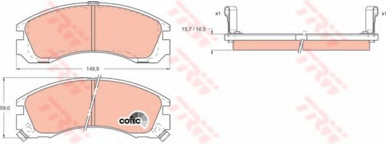 Set placute frana,frana disc CITROEN C-CROSSER (EP) (2007 - 2016) TRW GDB1126 piesa NOUA