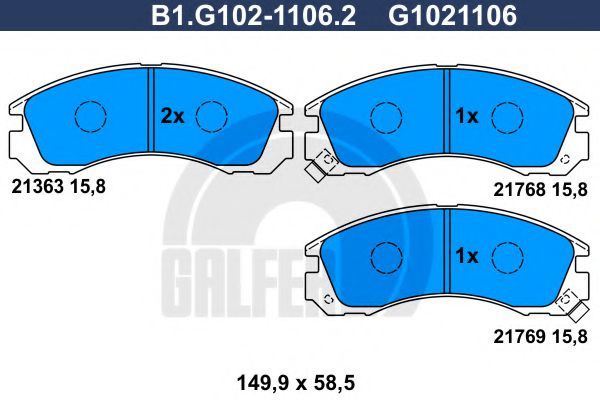 Set placute frana,frana disc CITROEN C-CROSSER ENTERPRISE (2009 - 2016) GALFER B1.G102-1106.2 piesa NOUA