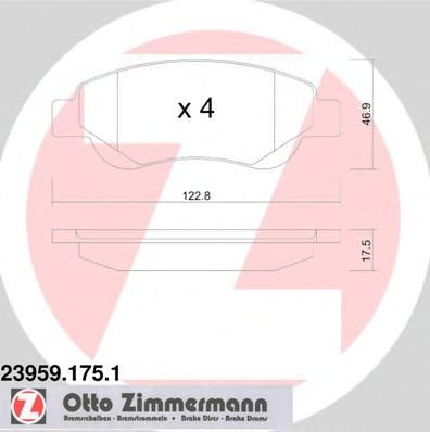 Set placute frana,frana disc CITROEN C1 II (2014 - 2016) ZIMMERMANN 23959.175.1 piesa NOUA