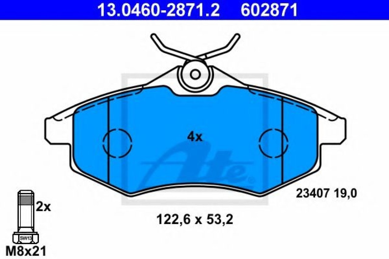 Set placute frana,frana disc CITROEN C3 I (FC) (2002 - 2016) ATE 13.0460-2871.2 piesa NOUA