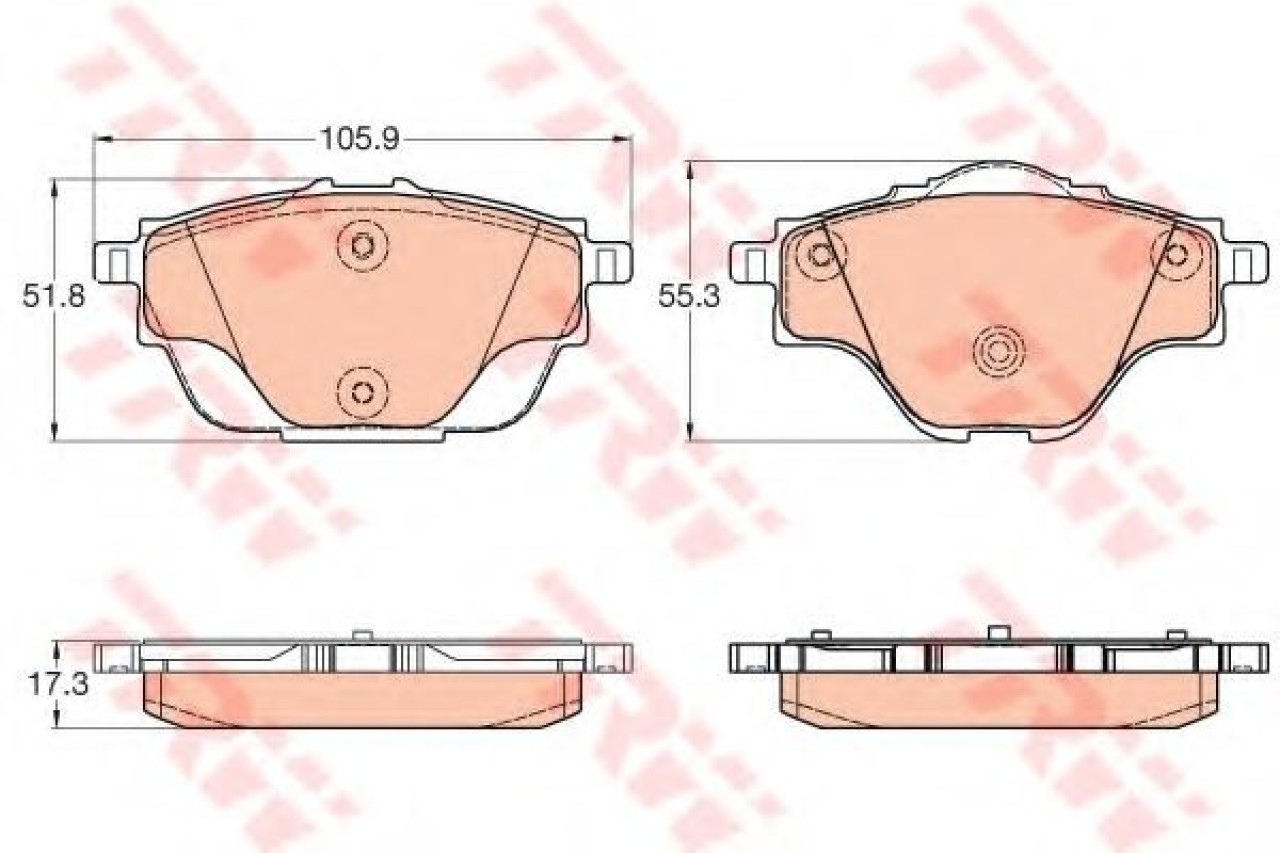 Set placute frana,frana disc CITROEN C4 Grand Picasso II (2013 - 2016) TRW GDB2034 piesa NOUA