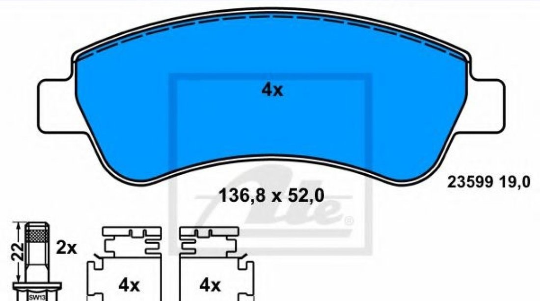 Set placute frana,frana disc CITROEN C4 I (LC) (2004 - 2011) ATE 13.0460-3994.2 piesa NOUA