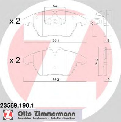 Set placute frana,frana disc CITROEN C4 I (LC) (2004 - 2011) ZIMMERMANN 23589.190.1 piesa NOUA