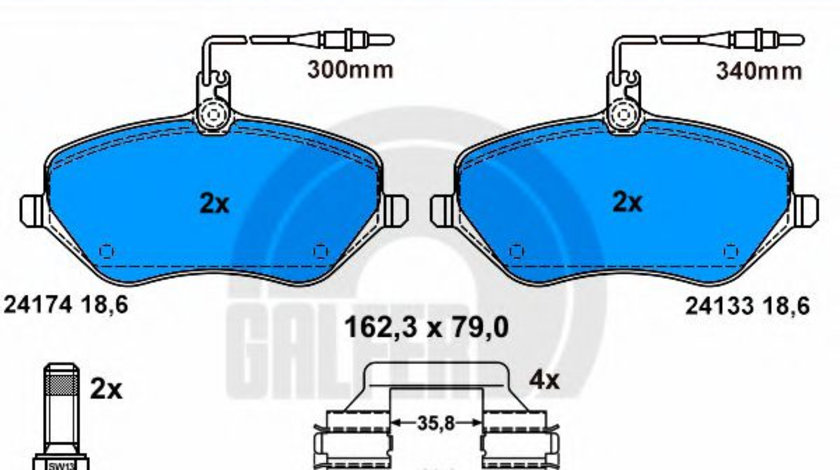 Set placute frana,frana disc CITROEN C5 III Break (TD) (2008 - 2016) GALFER B1.G102-0762.2 piesa NOUA