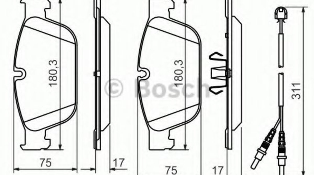 Set placute frana,frana disc CITROEN C5 III (RD) (2008 - 2016) BOSCH 0 986 494 526 piesa NOUA