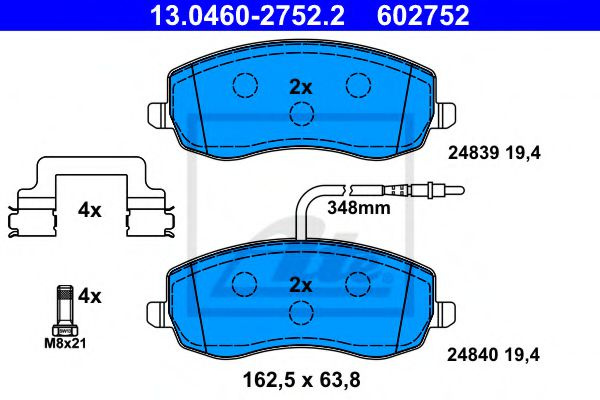 Set placute frana,frana disc CITROEN C8 (EA, EB) (2002 - 2016) ATE 13.0460-2752.2 piesa NOUA