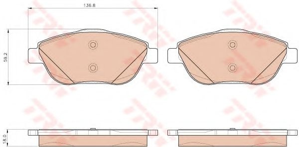 Set placute frana,frana disc CITROEN DS3 (2009 - 2015) TRW GDB1926 piesa NOUA