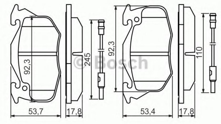 Set placute frana,frana disc CITROEN SAXO (S0, S1) (1996 - 2004) BOSCH 0 986 469 860 piesa NOUA