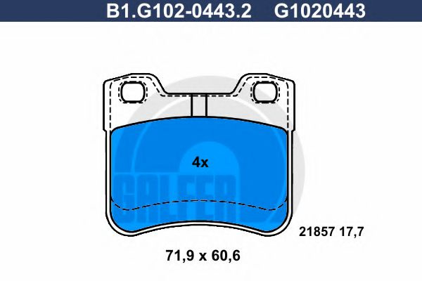 Set placute frana,frana disc CITROEN SAXO (S0, S1) (1996 - 2004) GALFER B1.G102-0443.2 piesa NOUA