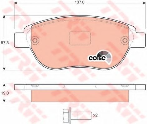 Set placute frana,frana disc CITROEN XSARA Estate (N2) (1997 - 2010) TRW GDB1464 piesa NOUA