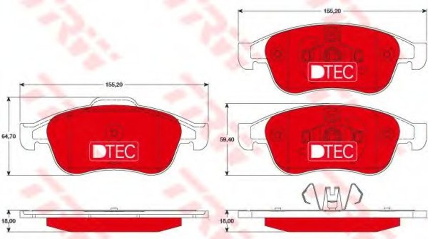 Set placute frana,frana disc DACIA DOKKER (2012 - 2016) TRW GDB1789DTE piesa NOUA