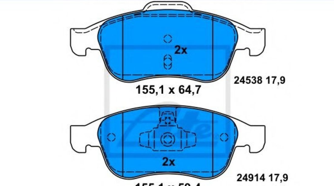 Set placute frana,frana disc DACIA DUSTER (2010 - 2016) ATE 13.0460-7266.2 piesa NOUA