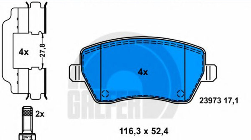 Set placute frana,frana disc DACIA LOGAN EXPRESS (FS) (2009 - 2016) GALFER B1.G102-0741.2 piesa NOUA