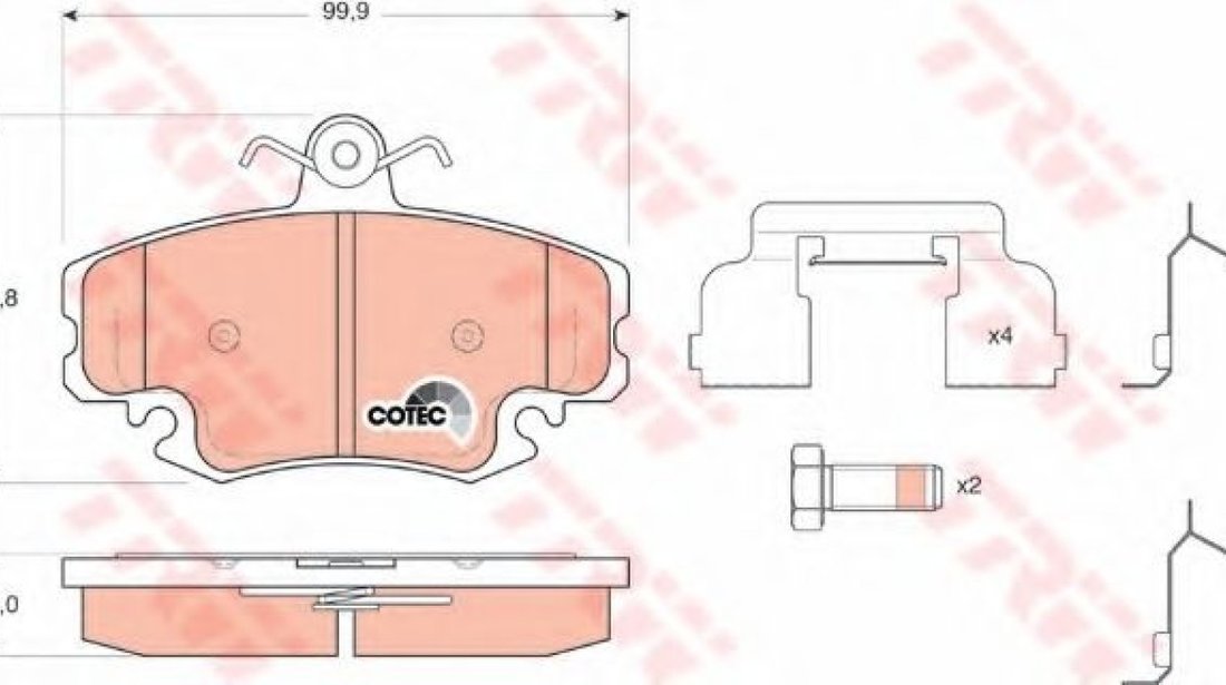 Set placute frana,frana disc DACIA LOGAN (LS) (2004 - 2016) TRW GDB1634 piesa NOUA