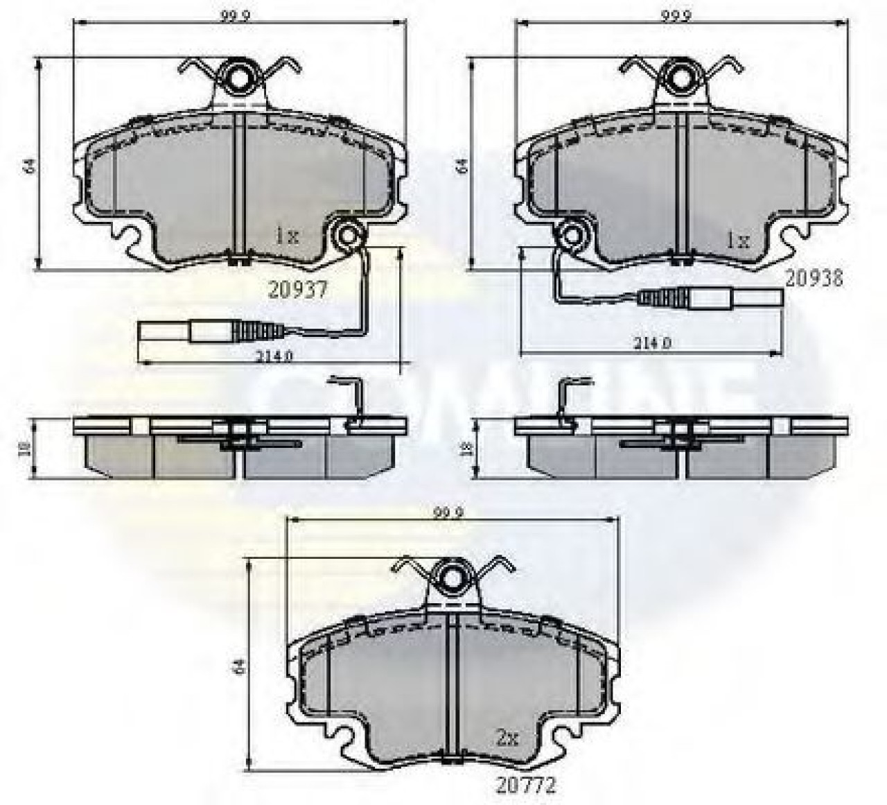 Set placute frana,frana disc DACIA LOGAN (LS) (2004 - 2016) COMLINE CBP1431 piesa NOUA