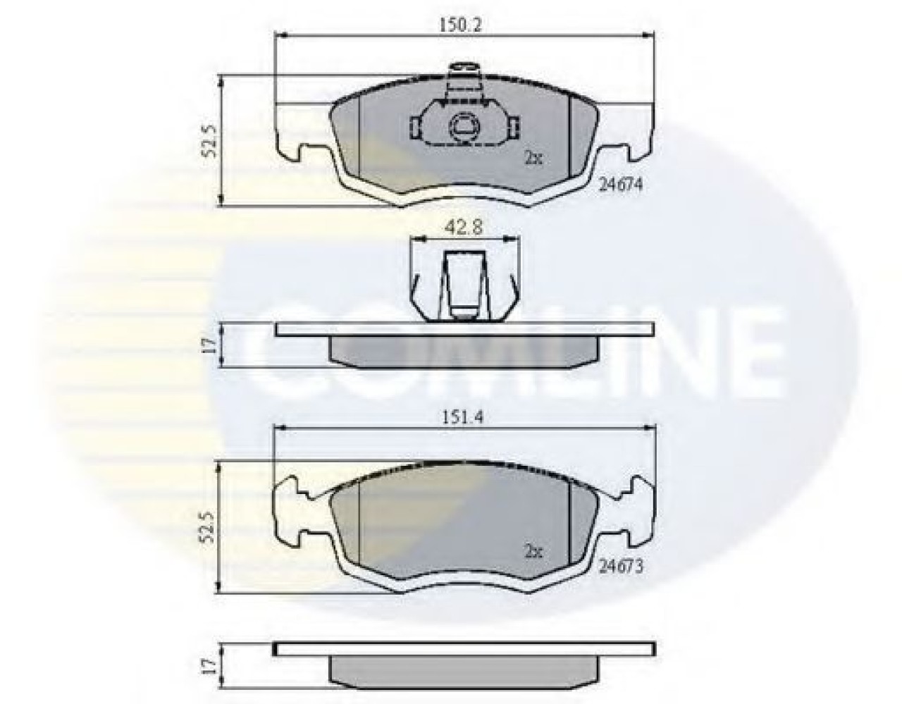 Set placute frana,frana disc DACIA LOGAN MCV (KS) (2007 - 2016) COMLINE CBP01791 piesa NOUA