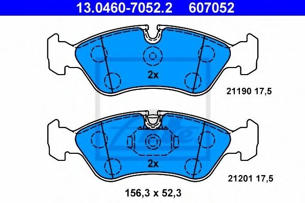 Set placute frana,frana disc DAEWOO CIELO limuzina (KLETN) (1995 - 2008) ATE 13.0460-7052.2 piesa NOUA