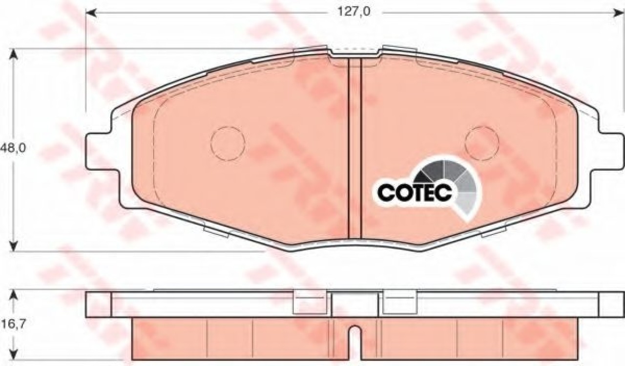 Set placute frana,frana disc DAEWOO LANOS (KLAT) (1997 - 2016) TRW GDB3195 piesa NOUA