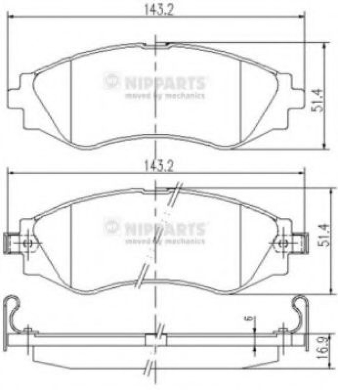 Set placute frana,frana disc DAEWOO LANOS limuzina (KLAT) (1997 - 2016) NIPPARTS J3600902 piesa NOUA