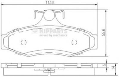 Set placute frana,frana disc DAEWOO NUBIRA Break (KLAJ) (1997 - 2016) NIPPARTS J3610901 piesa NOUA