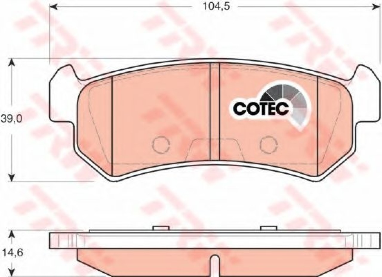 Set placute frana,frana disc DAEWOO NUBIRA (KLAJ) (1997 - 2016) TRW GDB3348 piesa NOUA