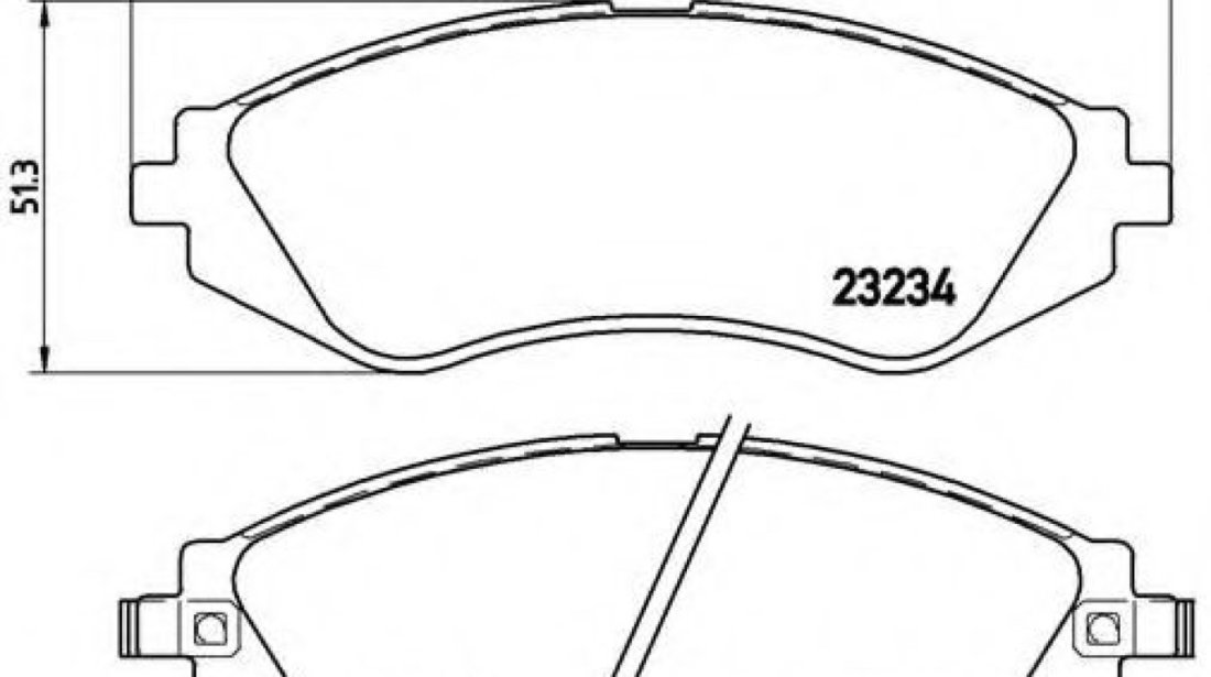 Set placute frana,frana disc DAEWOO NUBIRA (KLAJ) (1997 - 2016) BREMBO P 15 002 piesa NOUA