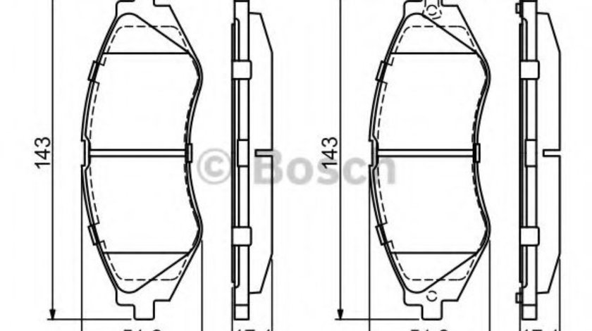 Set placute frana,frana disc DAEWOO NUBIRA (KLAJ) (1997 - 2016) BOSCH 0 986 424 474 piesa NOUA