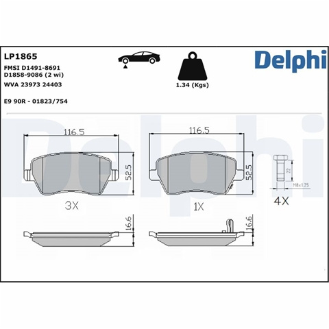 Set Placute Frana,frana Disc Delphi Opel LP1865