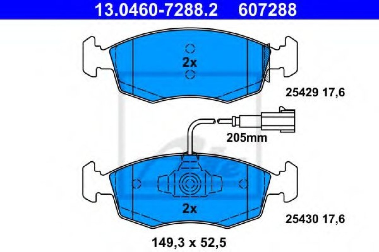 Set placute frana,frana disc FIAT 500 (312) (2007 - 2016) ATE 13.0460-7288.2 piesa NOUA