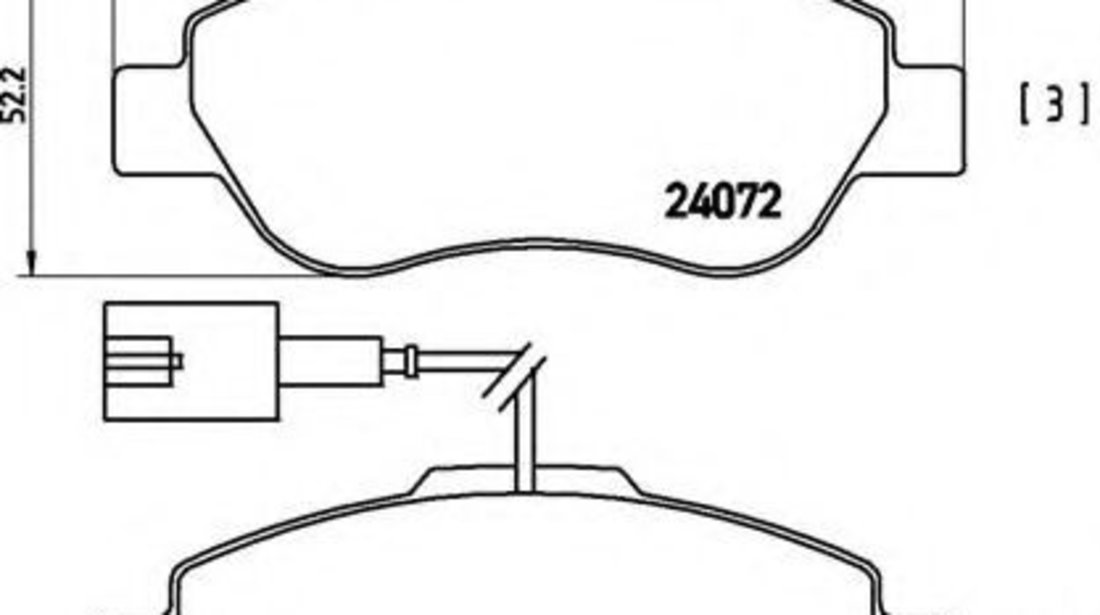 Set placute frana,frana disc FIAT 500 (312) (2007 - 2016) BREMBO P 23 107 piesa NOUA