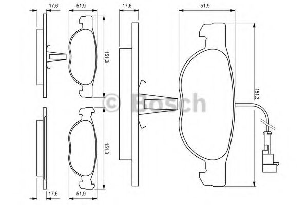 Set placute frana,frana disc FIAT BRAVA (182) (1995 - 2003) BOSCH 0 986 424 246 piesa NOUA