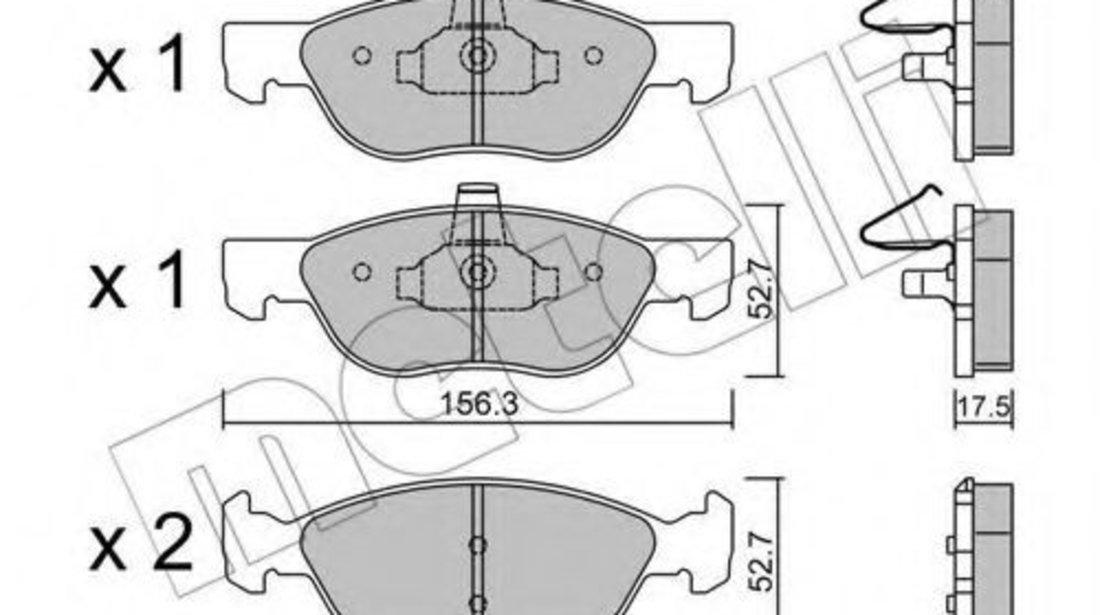 Set placute frana,frana disc FIAT BRAVO I (182) (1995 - 2001) METELLI 22-0082-0 piesa NOUA